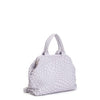 BAULETTO CON INTRECCIO IRREGOLARE E ACCESSORIO CN PENDENTE