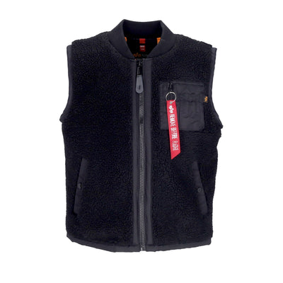 ALPHA INDUSTRIES Smanicato Uomo Teddy Vest Black da uomo