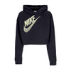 Nike Felpa Cappuccio Corta Donna Sportswear Fleece Pullover Crop Hoodie Black da donna