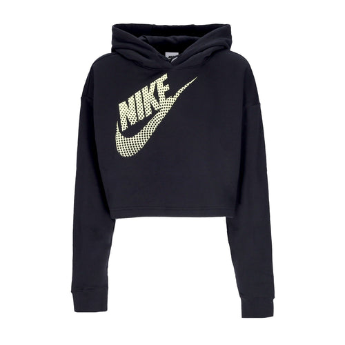 Nike Felpa Cappuccio Corta Donna Sportswear Fleece Pullover Crop Hoodie Black da donna