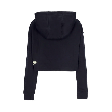 Nike Felpa Cappuccio Corta Donna Sportswear Fleece Pullover Crop Hoodie Black da donna