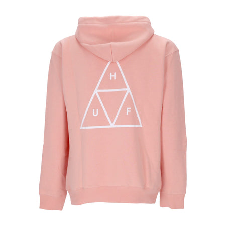 HUF Felpa Cappuccio Uomo Essentials Tt P/o Hoodie Coral Pink da uomo