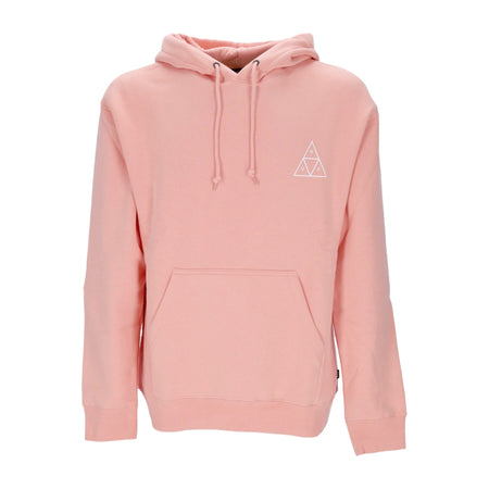 HUF Felpa Cappuccio Uomo Essentials Tt P/o Hoodie Coral Pink da uomo