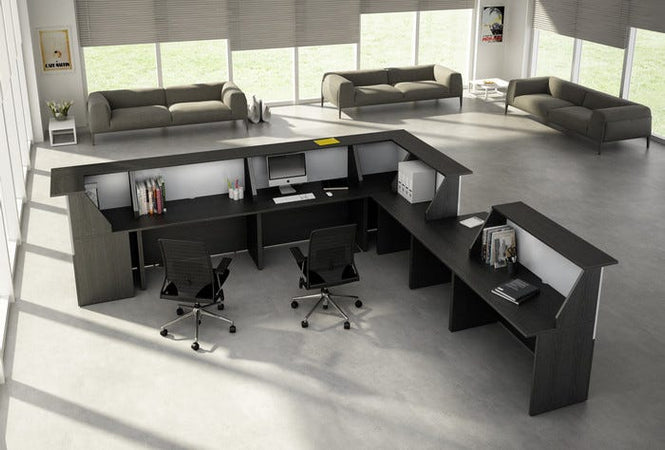 Reception in melaminico modulo singolo con scrivania inclusa cm. 140X76,1X117H