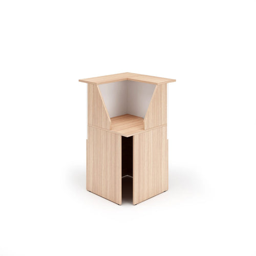 Banco reception angolare in melaminico verniciato cm. 76,1X76,1X117h