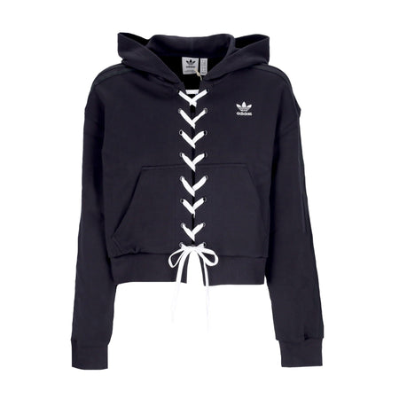 Adidas Felpa Leggera Cappuccio Corta Donna Always Original Laced Hoodie Black da donna