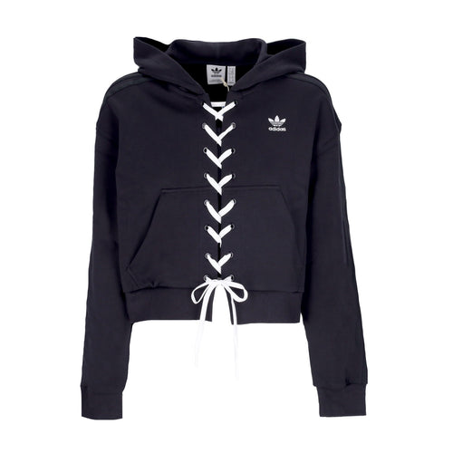 Adidas Felpa Leggera Cappuccio Corta Donna Always Original Laced Hoodie Black da donna