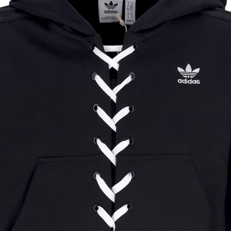Adidas Felpa Leggera Cappuccio Corta Donna Always Original Laced Hoodie Black da donna