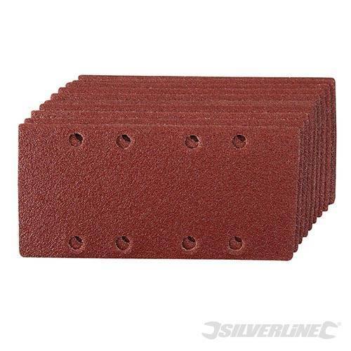 Fogli abrasivi forati 1/3 a fissaggio a strappo in ossido di alluminio nuovo varie grane Silverline
