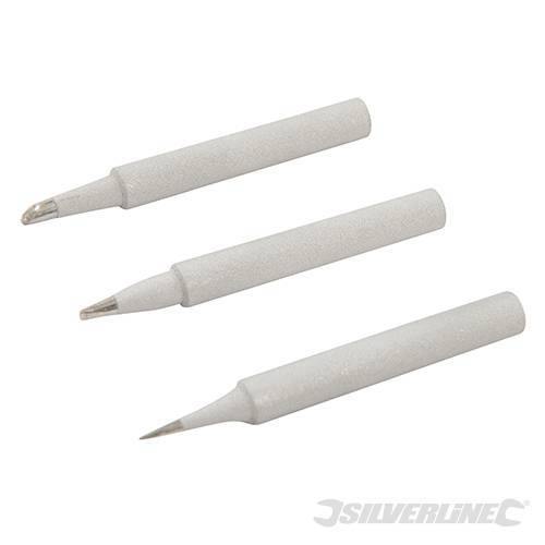 Set di punte 48W piatta appuntita e una obliqua per saldatura Silverline 3 p.zi Silverline