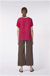BLUSA BIMATERIALE INCROCIO DAVANTI