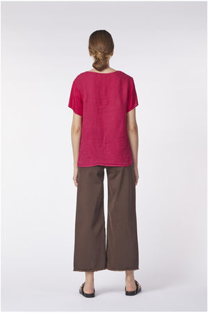 BLUSA BIMATERIALE INCROCIO DAVANTI
