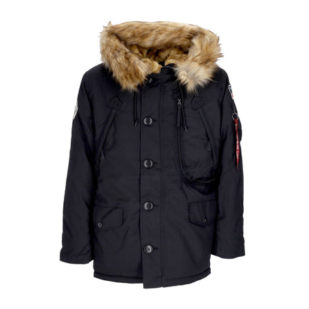 ALPHA INDUSTRIES Giaccone Lungo Uomo Polar Jacket Black da uomo