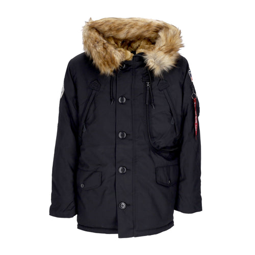 ALPHA INDUSTRIES Giaccone Lungo Uomo Polar Jacket Black da uomo
