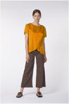 BLUSA BIMATERIALE INCROCIO DAVANTI