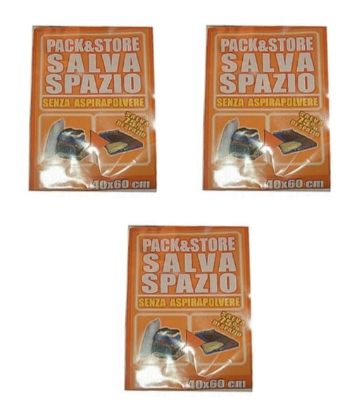 3 Busta buste Salvaspazio Da Viaggio 40x60cm Per Aspirapolvere Universale Mc O575