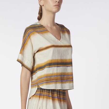 BLUSA STAMPATA CON MANICA KIMONO