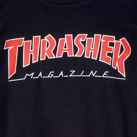 THRASHER Felpa Girocollo Uomo Outline Crew Black/red da uomo