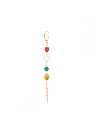 Maman et Sophie - ORECCHINO LUNGO TRE PIANETI CON OCCHIO DI TIGRE