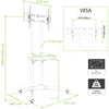 Carrello Supporto Pavimento Porta TV LCD/LED/Plasma 30''-65'' Mensola