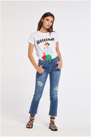 PANTALONE SLIM CON ROTTURE