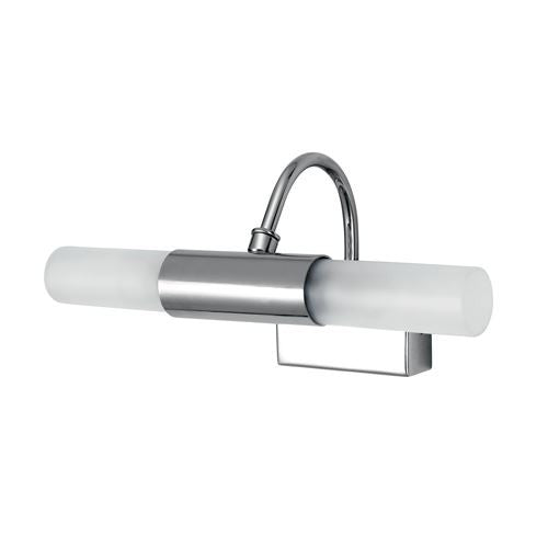 Applique a parete da specchio in metallo cromo 2 diffusori in vetro design moderno semplice 2xG9 max 28w