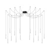 Sospensione Industrial-Minimal Lucciola Metallo Nero 16 Luci Led 16W 3000K