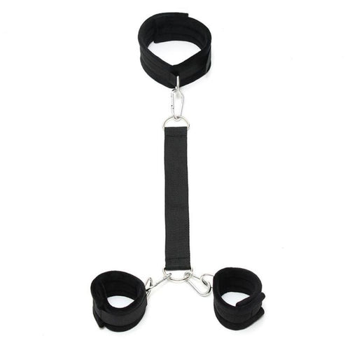 COLLARE NERO CON POLSIERE RIMBA BONDAGE PLAY