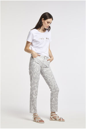 PANTALONE 5 TASCHE STAMPATO