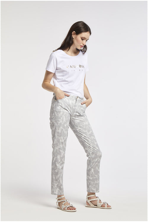 PANTALONE 5 TASCHE STAMPATO