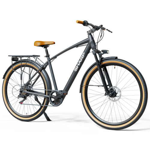 SHARP RIGA (BK-DM03E) CITY E-BIKE (NERA) - BICICLETTA ELETTRICA - RUOTE 29X2.125 - MOTORE BAFANG 250W 36V - BATTERIA 36V 7.8 AH CERTIFICATA - TELAIO IN ALLUMINIO - AUTONOMIA FINO AD 60KM