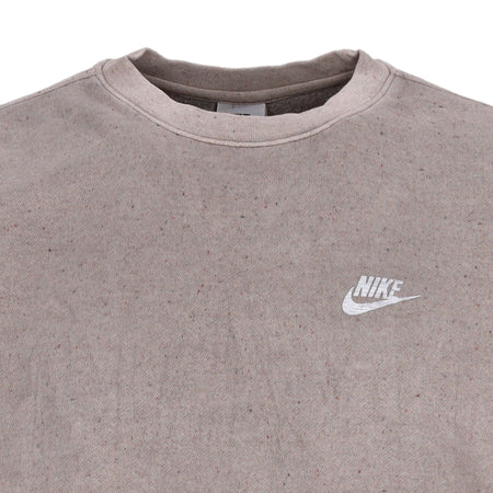 Nike Felpa Girocollo Uomo Club+ Bb Crew Revival Olive Grey da uomo
