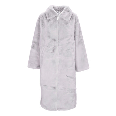 Nike Pelliccia Donna Faux Fur Long Jacket Lt Iron Ore/light Bone/sail da donna