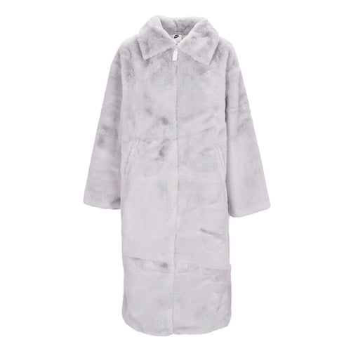 Nike Pelliccia Donna Faux Fur Long Jacket Lt Iron Ore/light Bone/sail da donna