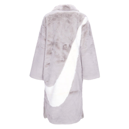 Nike Pelliccia Donna Faux Fur Long Jacket Lt Iron Ore/light Bone/sail da donna