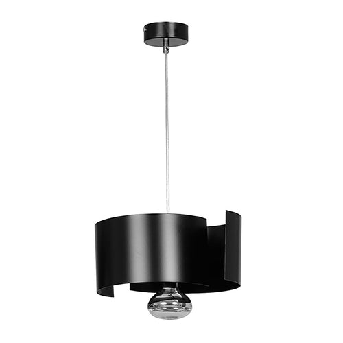 Sospensione Moderna 1 Luce Vixon In Acciao Nero E Cromo