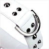 Collare bianco per cani in ecopelle con borchie