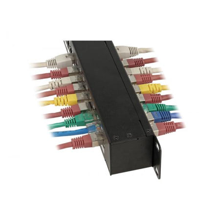 Pannello patch Delock con accoppiatori - CAT 6 - STP - RJ-45 X 24 - nero - 1U - 48,3 cm (19")