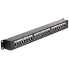 Pannello patch Delock con accoppiatori - CAT 6 - STP - RJ-45 X 24 - nero - 1U - 48,3 cm (19)