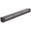 Pannello patch Delock con accoppiatori - CAT 6 - STP - RJ-45 X 24 - nero - 1U - 48,3 cm (19)