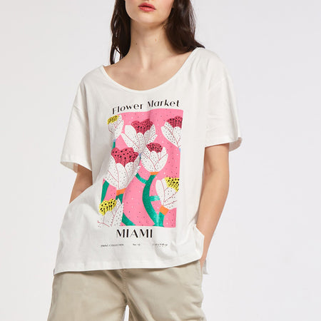 TSHIRT STAMPA FLOWER MARKET MIAMI
