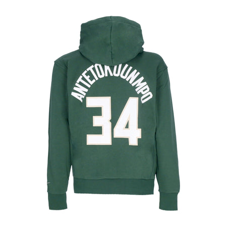 NIKE NBA Felpa Cappuccio Uomo Nba Essential Fleece Hoodie No 34 Giannis Antetokounmpo Milbuc Fir da uomo