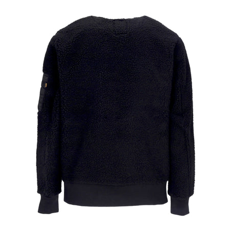 ALPHA INDUSTRIES Felpa Girocollo Uomo Teddy Sweater Black da uomo