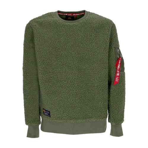 ALPHA INDUSTRIES Felpa Girocollo Uomo Teddy Sweater Sage Green da uomo