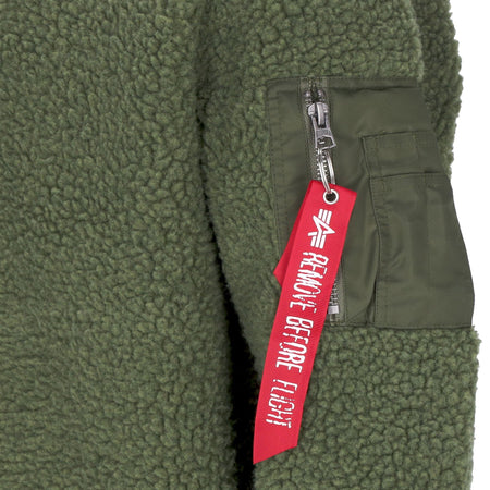 ALPHA INDUSTRIES Felpa Girocollo Uomo Teddy Sweater Sage Green da uomo