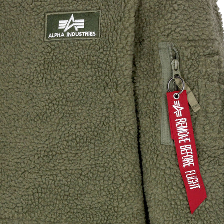ALPHA INDUSTRIES Felpa Cappuccio Uomo Teddy Hoodie Sage Green da uomo