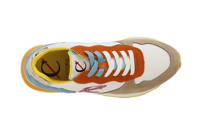 SNEAKERS IN PELLE SCAMOSCIATA E TESSUTO