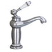 Rubinetto miscelatore per lavabo bagno vintage con dettagli in ceramica cromato