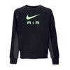 Nike Felpa Leggera Girocollo Uomo Sportswear Air French Terry Crew Black/dk Smoke Grey/ghost Green da uomo