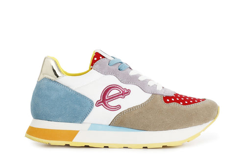 SNEAKERS IN PELLE SCAMOSCIATA E TESSUTO